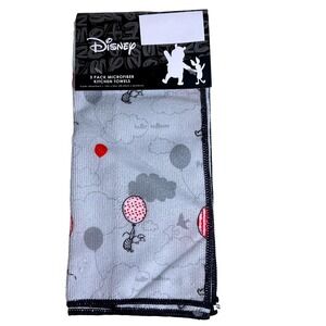 Disney Winnie the Pooh Piglet 3 Pack Microfiber Kitchen Towels Gray Red 16x26